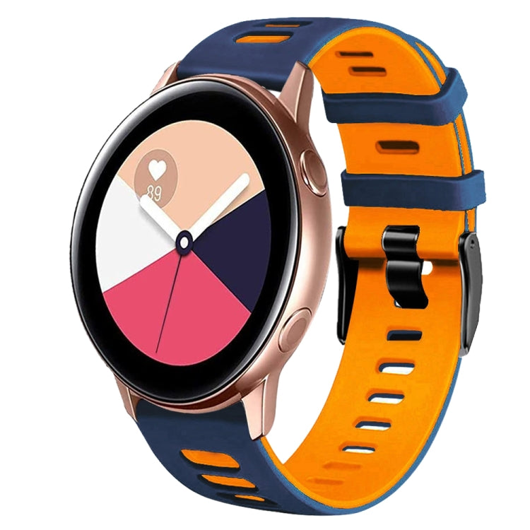 20mm Two-Color Silicone Watch Band, For Samsung Galaxy Watch 4 Classic 42mm, For Samsung Galaxy Watch Active 2