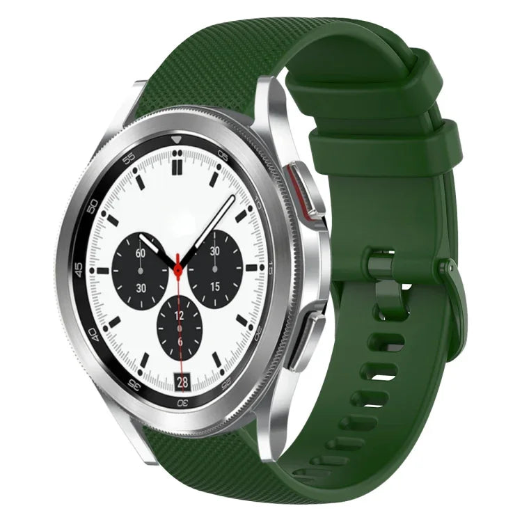 20mm Plaid Solid Color Silicone Watch Band, For Samsung Galaxy Watch4 44mm, For Samsung Galaxy Watch4 Classic 46mm, For Samsung Galaxy Watch4 Classic 42mm, For Samsung Galaxy Watch Active 2