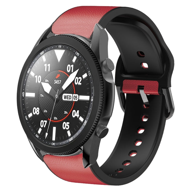 20mm Silicone Adhesive Leather Watch Band, For Samsung Galaxy Watch 5 40mm, For Samsung Galaxy Watch 5 44mm, For Samsung Galaxy Watch 5 Pro 45mm, For Samsung Galaxy Watch 4 40mm, For Samsung Galaxy Watch 4 44mm