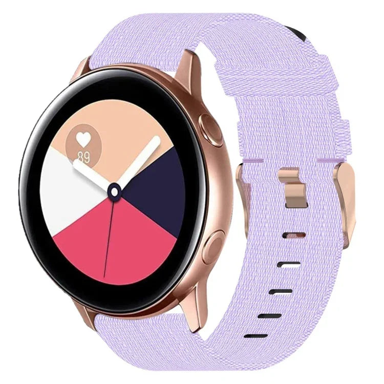 20mm Nylon Woven Watch Band, For Samsung Galaxy Watch4 Classic 42mm, For Samsung Galaxy Watch Active 2