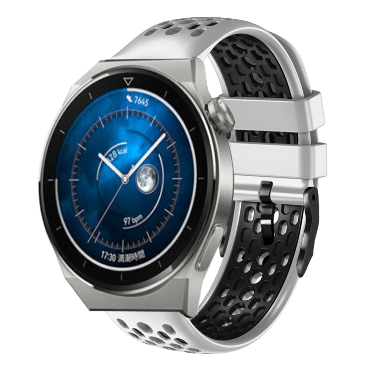 22mm Two-Color Breathable Silicone Watch Band, For Huawei Watch GT3 Pro 46mm, For Huawei Watch GT3 46mm, For Huawei Watch GT Runner, For Huawei Watch 3