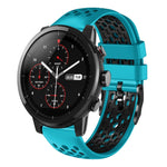 22mm Two-Color Breathable Silicone Watch Band, For Amazfit 2 Stratos