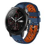 22mm Two-Color Breathable Silicone Watch Band, For Amazfit 2 Stratos