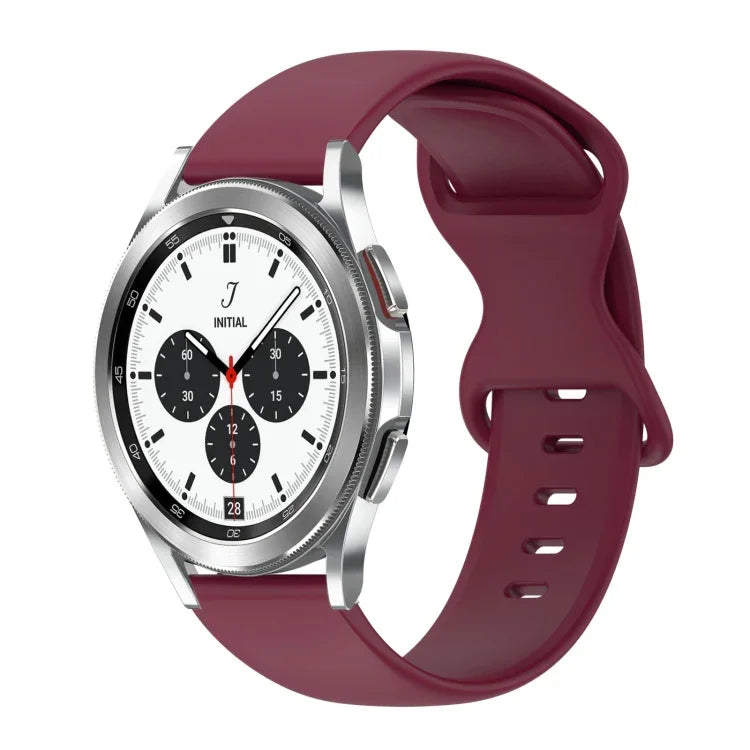 20mm Butterfly Buckle Solid Color Silicone Watch Band, For Samsung Galaxy Watch 4 44mm, For Samsung Galaxy Watch 4 Classic 46mm, For Samsung Galaxy Watch 4 Classic 42mm, For Samsung Galaxy Watch Active 2