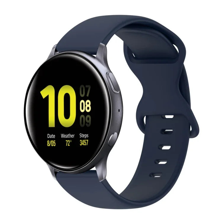 20mm Butterfly Buckle Solid Color Silicone Watch Band, For Samsung Galaxy Watch 4 44mm, For Samsung Galaxy Watch 4 Classic 46mm, For Samsung Galaxy Watch 4 Classic 42mm, For Samsung Galaxy Watch Active 2