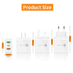 45W PD3.0 + 2 x QC3.0 USB Multi Port Charger with Type-C to Type-C Cable, US Plug, US Plug + Type-C to Type-C Cable