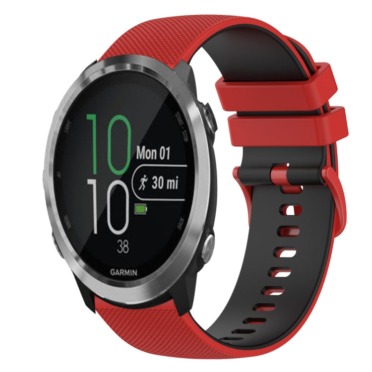20mm Checkered Two-Color Silicone Watch Band, For Garmin Forerunner 645 Music