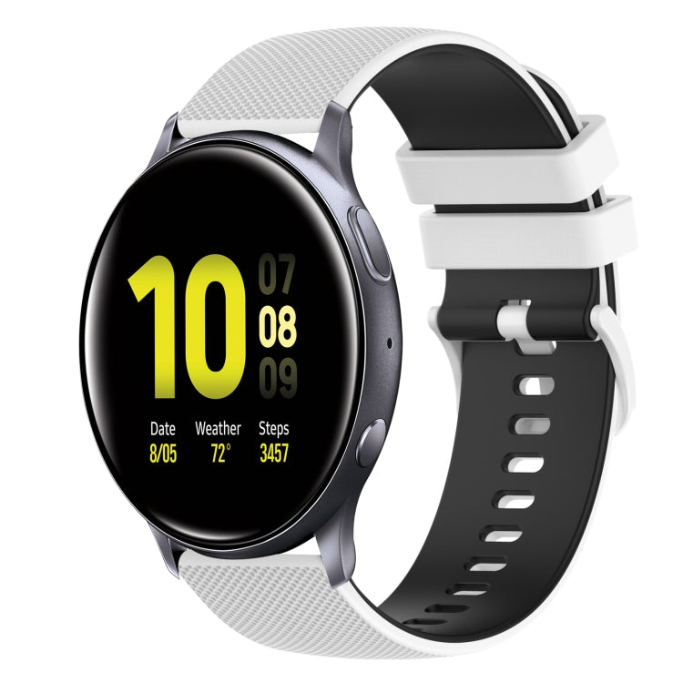 20mm Checkered Two-Color Silicone Watch Band, For Samsung Galaxy Watch Active2 40mm, For Samsung Galaxy Watch Active2 44mm, For Samsung Galaxy Watch Active 40mm, For Samsung Galaxy Watch 42mm