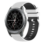 20mm Checkered Two-Color Silicone Watch Band, For Samsung Gear Sport, For Samsung Gear S2 Classic