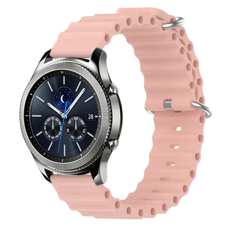 22mm Ocean Style Silicone Solid Color Watch Band, For Samsung Galaxy Watch3 45mm, For Samsung Galaxy Watch 46mm, For Samsung Gear S3 Classic, For Samsung Gear S3 Frontier