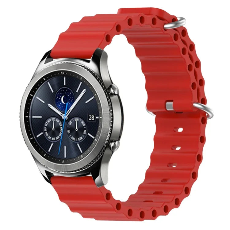 22mm Ocean Style Silicone Solid Color Watch Band, For Samsung Galaxy Watch3 45mm, For Samsung Galaxy Watch 46mm, For Samsung Gear S3 Classic, For Samsung Gear S3 Frontier