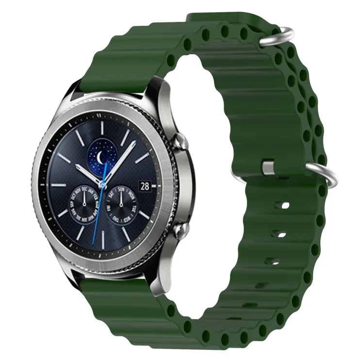 22mm Ocean Style Silicone Solid Color Watch Band, For Samsung Galaxy Watch3 45mm, For Samsung Galaxy Watch 46mm, For Samsung Gear S3 Classic, For Samsung Gear S3 Frontier