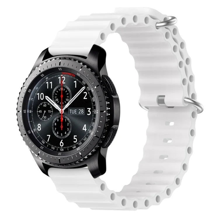 22mm Ocean Style Silicone Solid Color Watch Band, For Samsung Galaxy Watch3 45mm, For Samsung Galaxy Watch 46mm, For Samsung Gear S3 Classic, For Samsung Gear S3 Frontier