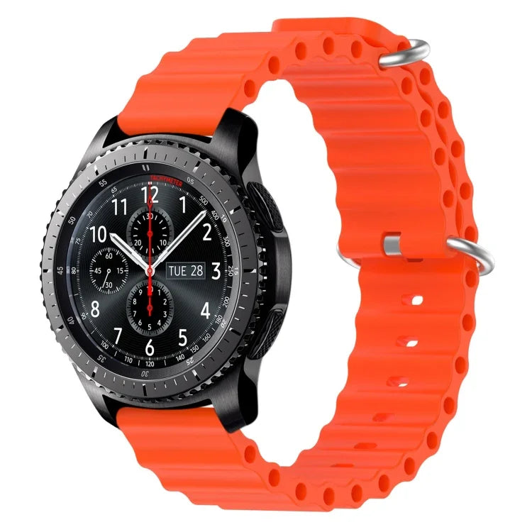 22mm Ocean Style Silicone Solid Color Watch Band, For Samsung Galaxy Watch3 45mm, For Samsung Galaxy Watch 46mm, For Samsung Gear S3 Classic, For Samsung Gear S3 Frontier