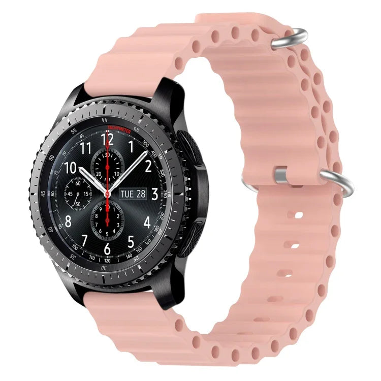22mm Ocean Style Silicone Solid Color Watch Band, For Samsung Galaxy Watch3 45mm, For Samsung Galaxy Watch 46mm, For Samsung Gear S3 Classic, For Samsung Gear S3 Frontier