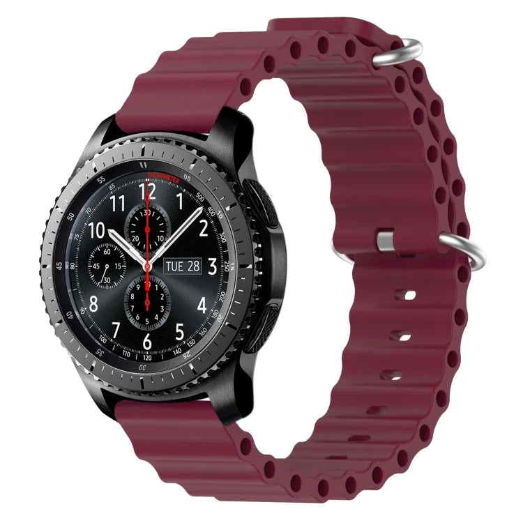 22mm Ocean Style Silicone Solid Color Watch Band, For Samsung Galaxy Watch3 45mm, For Samsung Galaxy Watch 46mm, For Samsung Gear S3 Classic, For Samsung Gear S3 Frontier