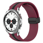 Folding Magnetic Clasp Silicone Watch Band, For Samsung Galaxy Watch 4 Classic 46mm, For Samsung Galaxy Watch 4 Classic 42mm