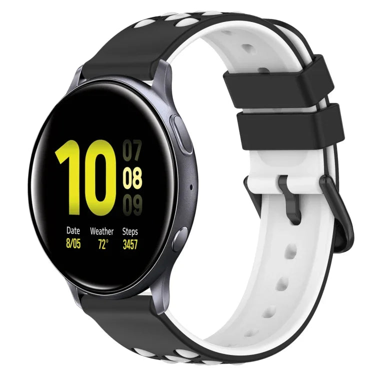 20mm Two-Color Porous Silicone Watch Band, For Samsung Galaxy Watch Active2 44mm, For Samsung Galaxy Watch 42mm