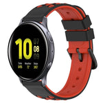 20mm Two-Color Porous Silicone Watch Band, For Samsung Galaxy Watch Active2 44mm, For Samsung Galaxy Watch 42mm