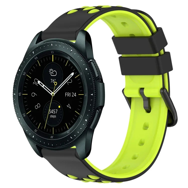 20mm Two-Color Porous Silicone Watch Band, For Samsung Galaxy Watch Active2 44mm, For Samsung Galaxy Watch 42mm