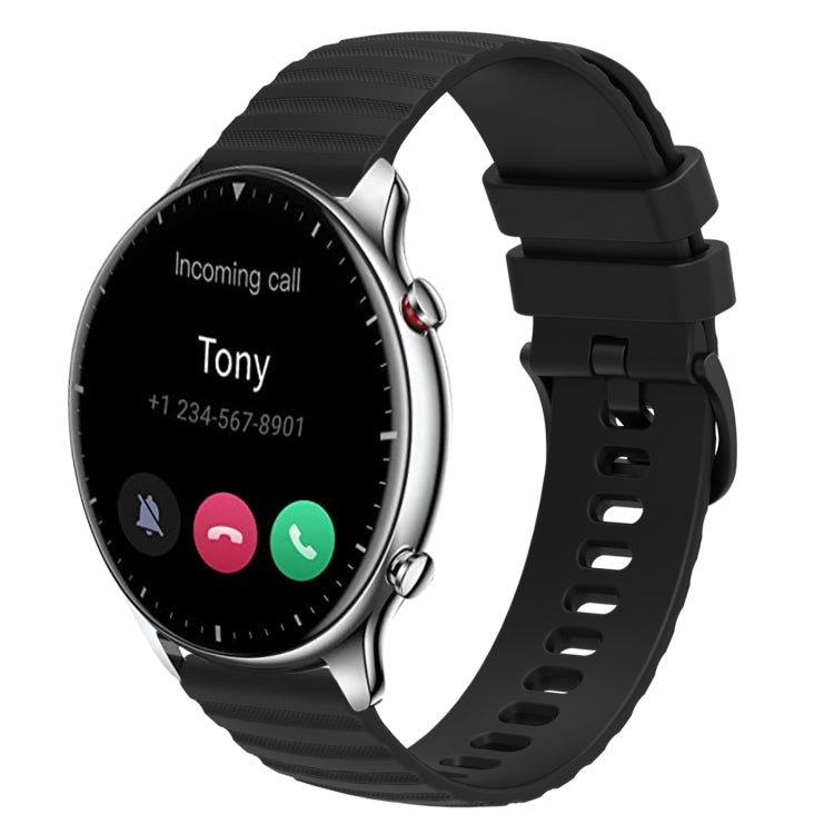 22mm Wavy Dotted Solid-Color Silicone Watch Band, For Amazfit GTR 2, For Amazfit 3 Stratos, For Amazfit GTR 47mm