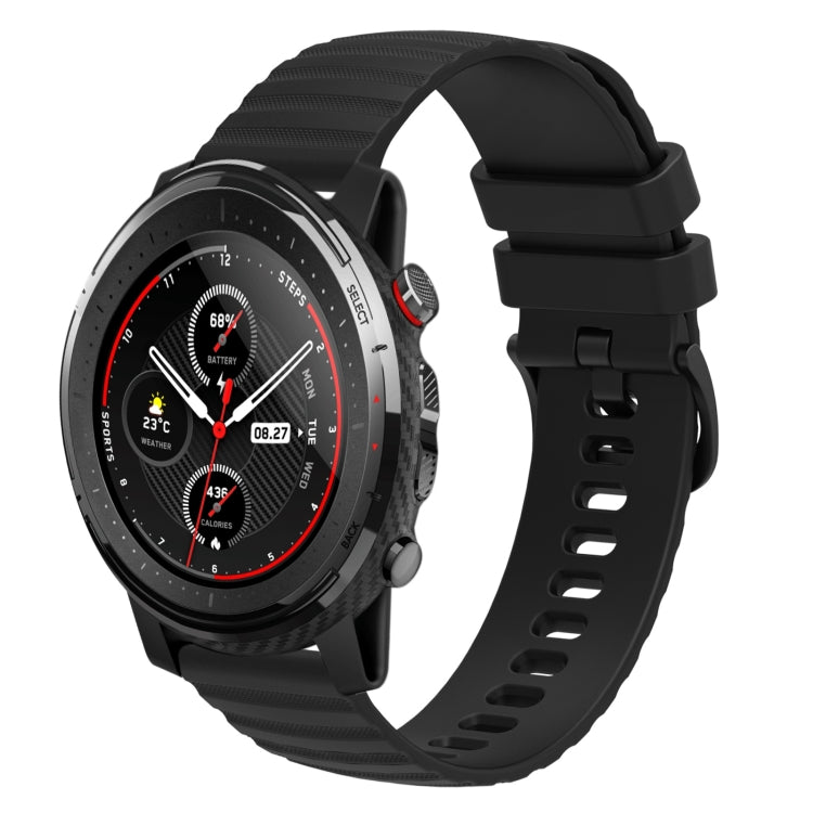 22mm Wavy Dotted Solid-Color Silicone Watch Band, For Amazfit GTR 2, For Amazfit 3 Stratos, For Amazfit GTR 47mm
