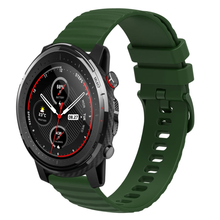 22mm Wavy Dotted Solid-Color Silicone Watch Band, For Amazfit GTR 2, For Amazfit 3 Stratos, For Amazfit GTR 47mm
