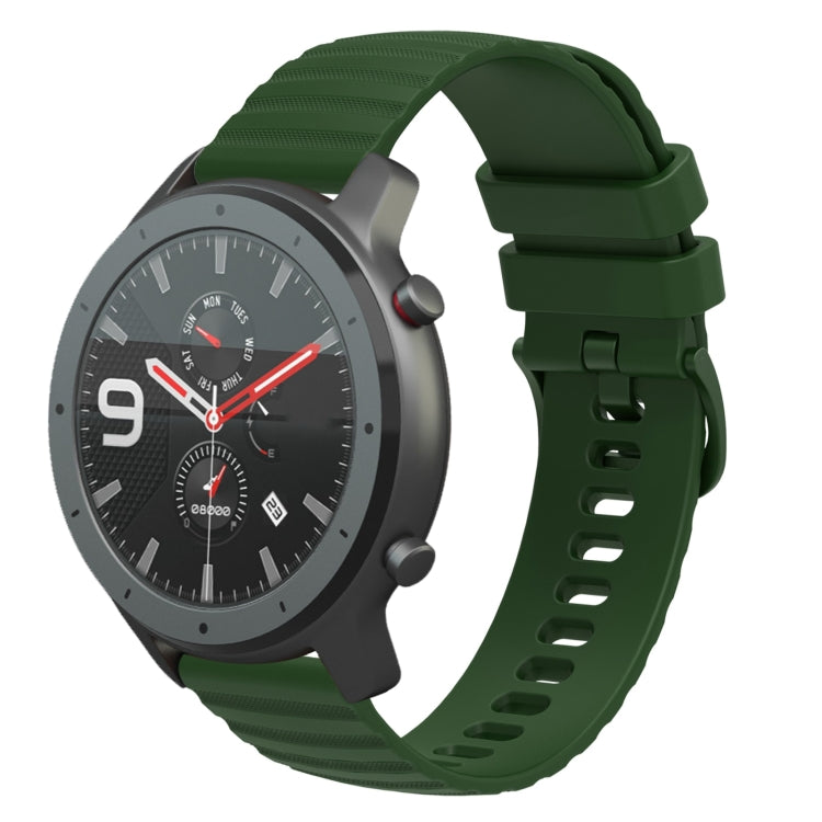 22mm Wavy Dotted Solid-Color Silicone Watch Band, For Amazfit GTR 2, For Amazfit 3 Stratos, For Amazfit GTR 47mm