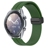 22mm Solid Color Magnetic Clasp Silicone Watch Band, For Samsung Galaxy Watch3 45mm, For Samsung Galaxy Watch 46mm, For Samsung Gear S3 Classic, For Samsung Gear S3 Frontier