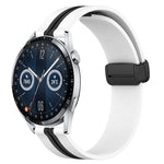 22mm Folding Magnetic Clasp Silicone Watch Band, For Huawei Watch GT3 Pro 46mm, For Huawei Watch GT3 46mm, For Huawei Watch GT Runner, For Huawei Watch 3