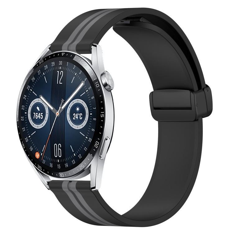 22mm Folding Magnetic Clasp Silicone Watch Band, For Huawei Watch GT3 Pro 46mm, For Huawei Watch GT3 46mm, For Huawei Watch GT Runner, For Huawei Watch 3