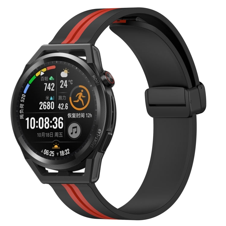 22mm Folding Magnetic Clasp Silicone Watch Band, For Huawei Watch GT3 Pro 46mm, For Huawei Watch GT3 46mm, For Huawei Watch GT Runner, For Huawei Watch 3