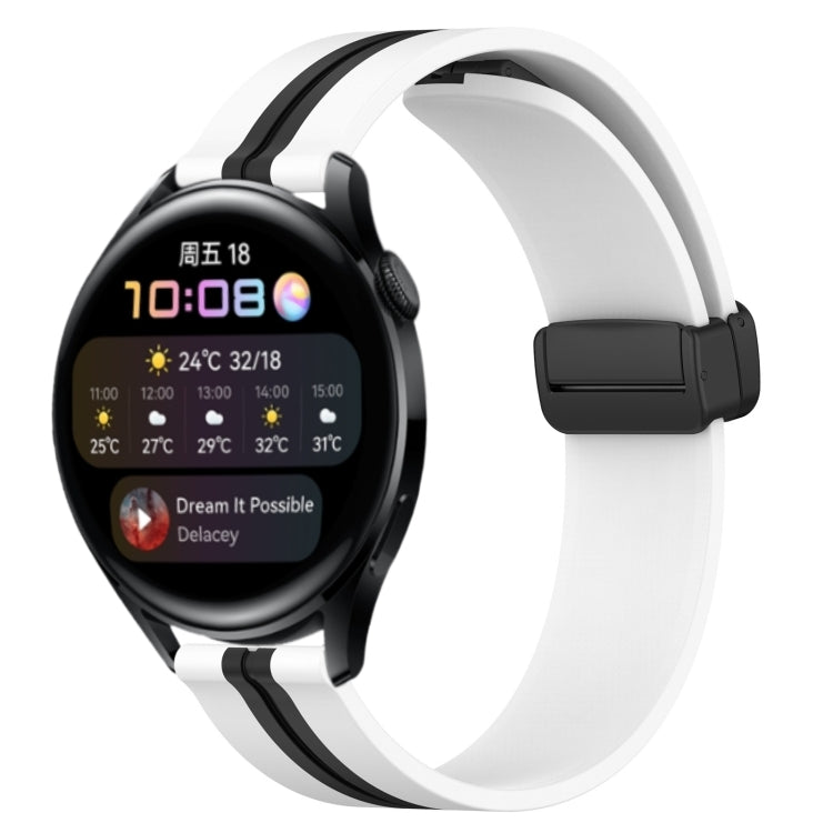 22mm Folding Magnetic Clasp Silicone Watch Band, For Huawei Watch GT3 Pro 46mm, For Huawei Watch GT3 46mm, For Huawei Watch GT Runner, For Huawei Watch 3