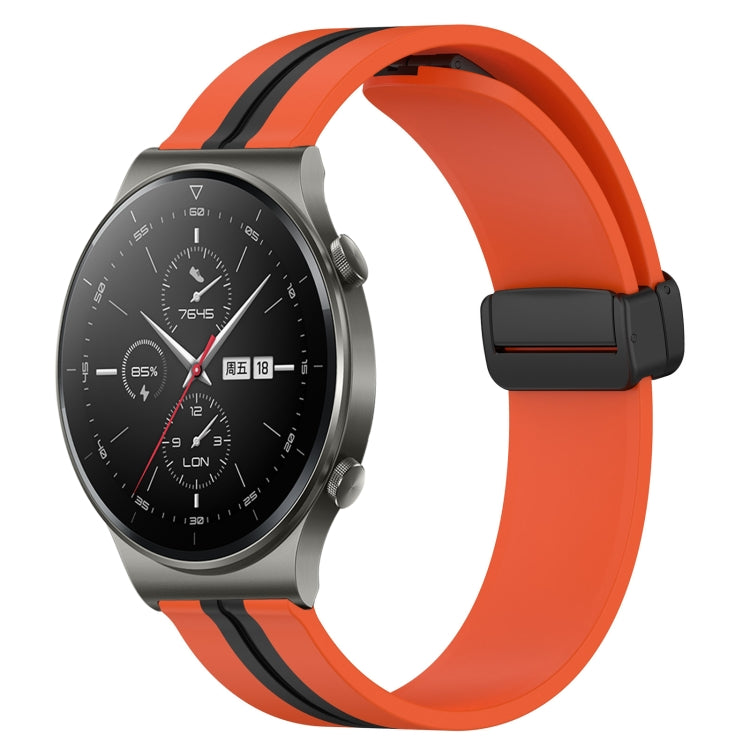 22mm Folding Magnetic Clasp Silicone Watch Band, For Huawei Watch 3 Pro, For Huawei GT2 Pro, For Huawei Watch GT 2E, For Huawei GT2 46mm