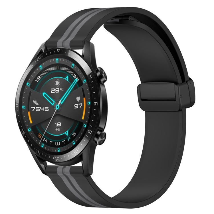 22mm Folding Magnetic Clasp Silicone Watch Band, For Huawei Watch 3 Pro, For Huawei GT2 Pro, For Huawei Watch GT 2E, For Huawei GT2 46mm