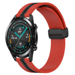 22mm Folding Magnetic Clasp Silicone Watch Band, For Huawei Watch 3 Pro, For Huawei GT2 Pro, For Huawei Watch GT 2E, For Huawei GT2 46mm
