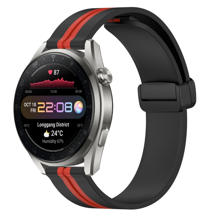 22mm Folding Magnetic Clasp Silicone Watch Band, For Huawei Watch 3 Pro New