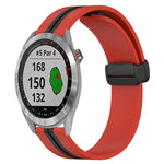 20mm Folding Magnetic Clasp Silicone Watch Band, For Garmin Vivomove Sport, For Garmin Venu 2 Plus, For Garmin Approach S40, For Garmin Forerunner 158