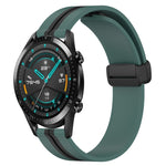 20mm Folding Magnetic Clasp Silicone Watch Band, For Huawei Watch GT3 Pro 43mm, For Huawei Watch GT3 42mm, For Huawei Watch GT2 42mm, For Huawei Watch 2