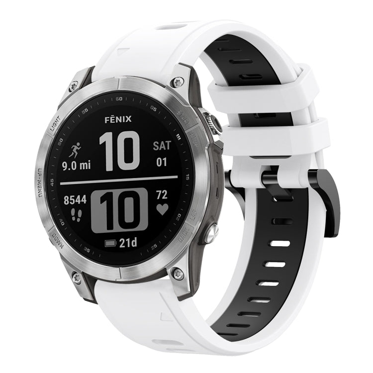 22mm Two-Color Sports Silicone Watch Band, For Garmin Fenix 7, For Garmin Fenix 7 Solar, For Garmin Fenix 7 Sapphire Solar, For Garmin EPIX Gen 2