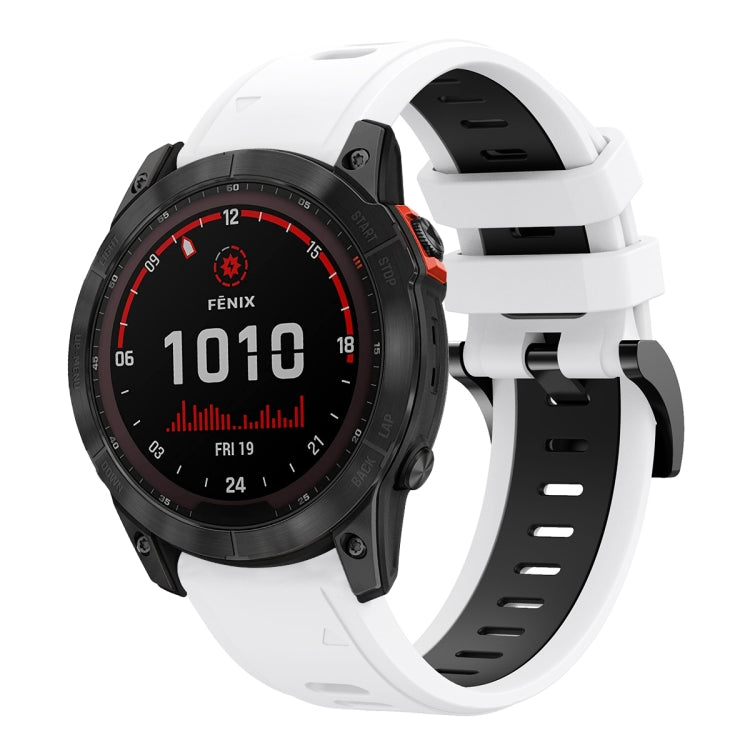 26mm Two-Color Sports Silicone Watch Band, For Garmin Fenix 7X, For Garmin Fenix 7X Solar, For Garmin Tactix Delta, For Garmin Enduro