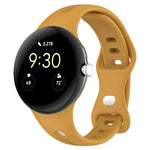 Water Drop Slimming Butterfly Button Solid Silicone Band, For Google Pixel Watch 4 / 3 / 2 / 1 41mm