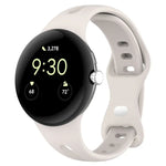 Water Drop Slimming Butterfly Button Solid Silicone Band, For Google Pixel Watch 4 / 3 / 2 / 1 41mm