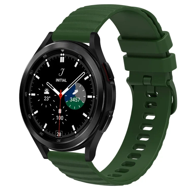 20mm Wavy Dot Pattern Solid Color Silicone Watch Band, For Samsung  Galaxy Watch 4 Classic 42mm, For Samsung  Galaxy Watch 4 Classic 46mm, For Samsung Galaxy Watch Active 2 40mm, For Samsung Galaxy Watch Active 2 44mm