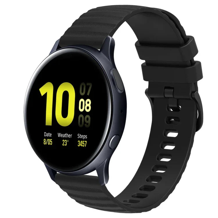 20mm Wavy Dot Pattern Solid Color Silicone Watch Band, For Samsung  Galaxy Watch 4 Classic 42mm, For Samsung  Galaxy Watch 4 Classic 46mm, For Samsung Galaxy Watch Active 2 40mm, For Samsung Galaxy Watch Active 2 44mm