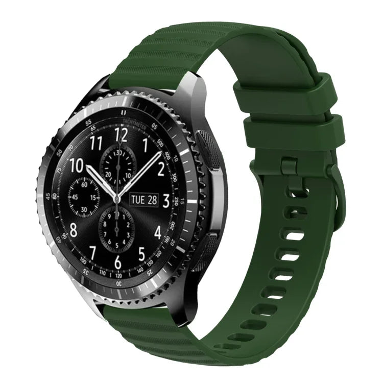 22mm Wavy Dot Pattern Solid Color Silicone Watch Band, For Samsung Galaxy Watch3 45mm, For Samsung Galaxy Watch 46mm, For Samsung Gear S3 Classic, For Samsung Gear S3 Frontier