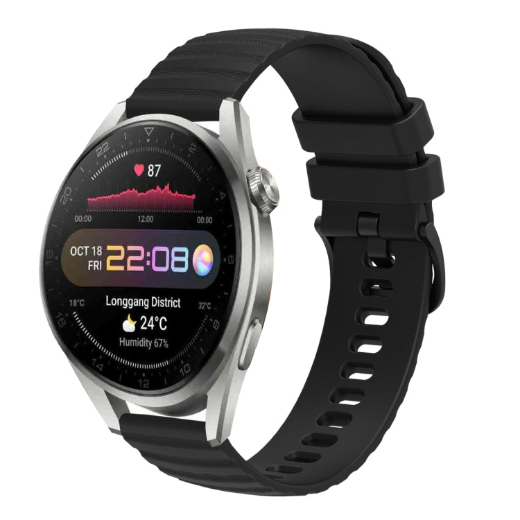 22mm Wavy Dot Pattern Solid Color Silicone Watch Band, For Huawei Watch 3 Pro New