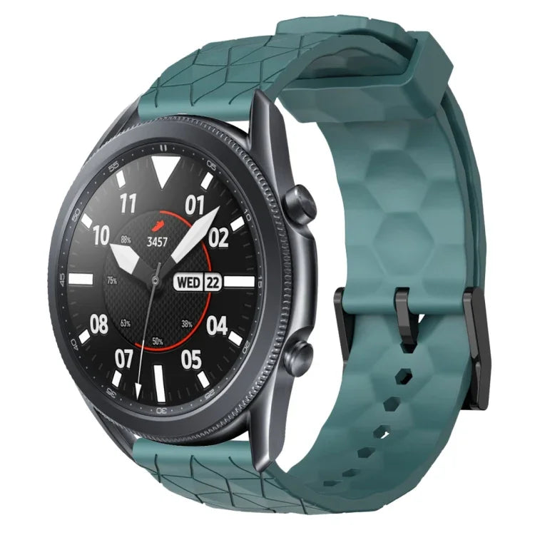 22mm Football Pattern Solid Color Silicone Watch Band, For Samsung Galaxy Watch3 45mm, For Samsung Galaxy Watch 46mm, For Samsung Gear S3 Classic, For Samsung Gear S3 Frontier