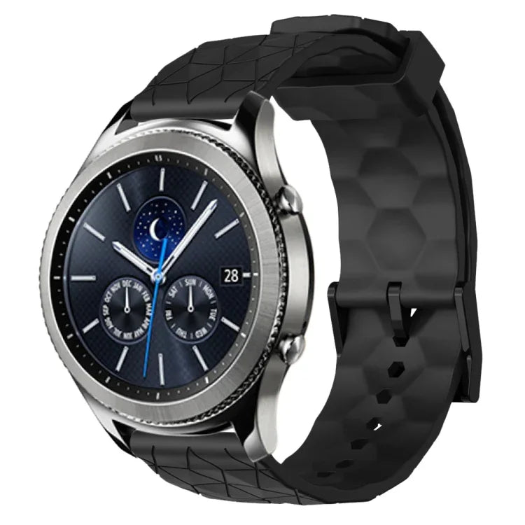 22mm Football Pattern Solid Color Silicone Watch Band, For Samsung Galaxy Watch3 45mm, For Samsung Galaxy Watch 46mm, For Samsung Gear S3 Classic, For Samsung Gear S3 Frontier