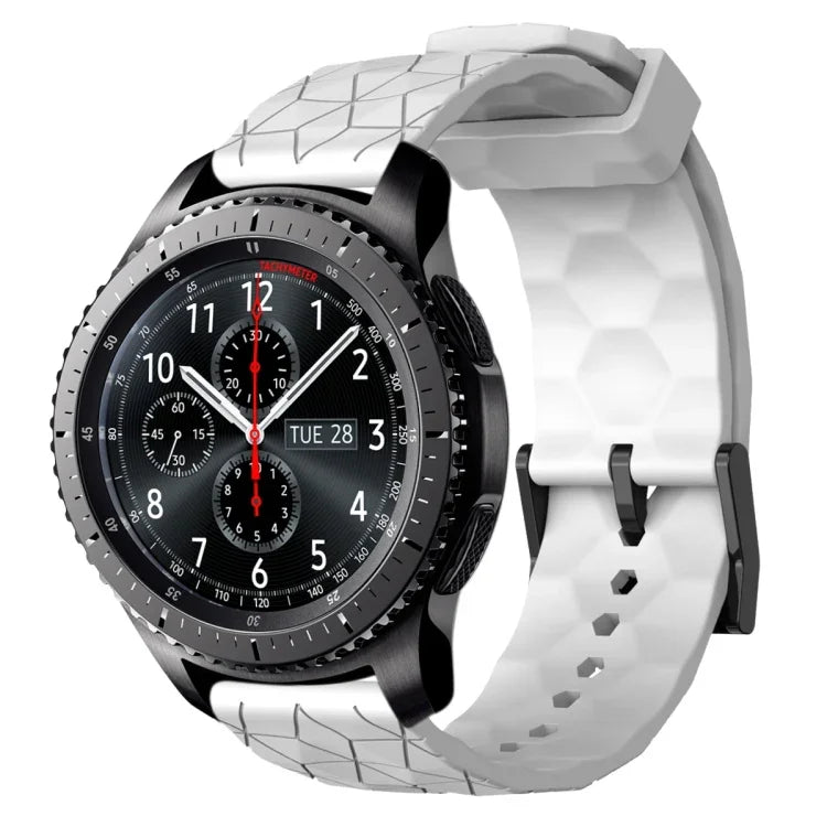 22mm Football Pattern Solid Color Silicone Watch Band, For Samsung Galaxy Watch3 45mm, For Samsung Galaxy Watch 46mm, For Samsung Gear S3 Classic, For Samsung Gear S3 Frontier